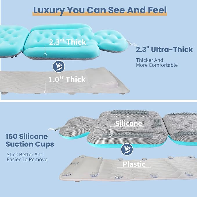 Luxury Bath Cushion, Full Body Bathtub Pillow - Image 5