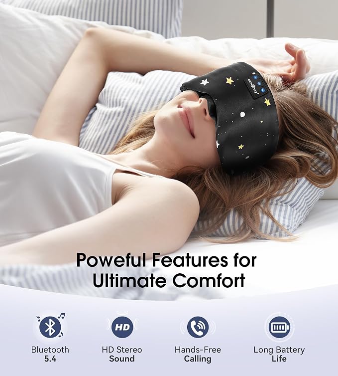MUSICOZY Mulberry Silk Bluetooth Sleep Mask - Image 4