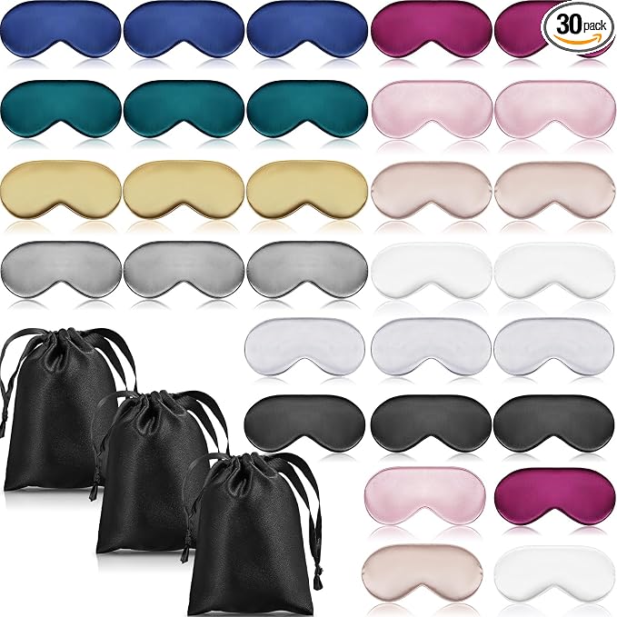 Xtinmee 30 Pieces Silk Sleep Mask Silk Eye Mask by Xtinmee