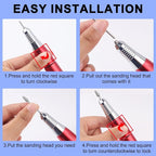 Diamond Tapered Cuticle Nail Drill Bits, Pro Electric Nail Bit - Image 3