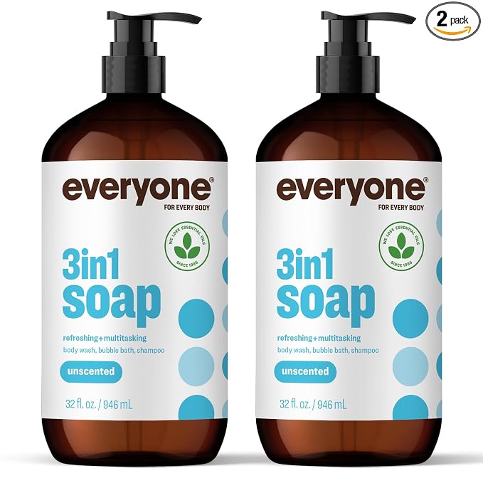 Everyone 3-in-1 Soap, Body Wash, Bubble Bath, 32 Ounce, made by Everyone
