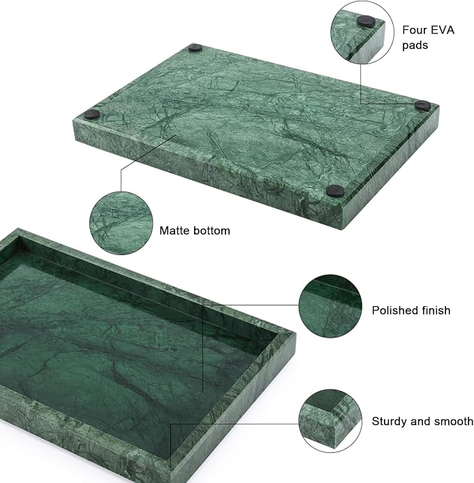 Marble Bathroom Vanity Tray, Natural Luxury Vanity Home Kitchen Bathroom Table - Image 3