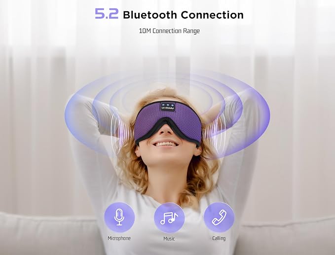 LC-dolida Sleep Mask with Bluetooth Headphones Bluetooth Sleep Mask Sleep - Image 4