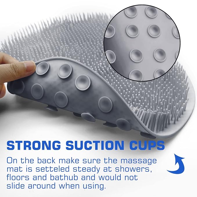 2PACK Shower Foot Scrubber Mat Back Washer Back Exfoliating Bath Wash Pad Wall - Image 5