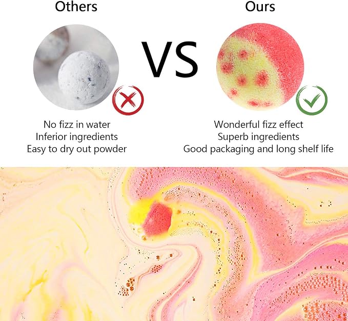 Bath Bombs Gift Set, 10 Organic Bubble Bombs, - Image 3