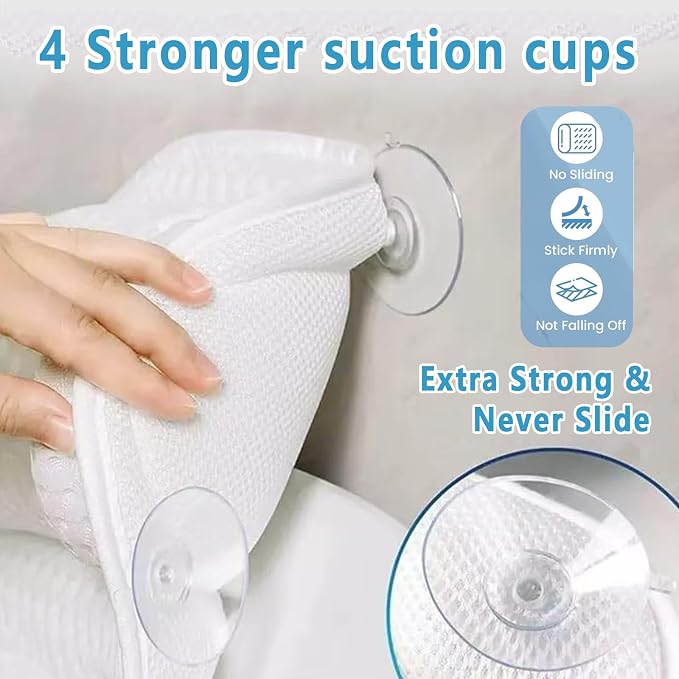 Luxury Bathtub Pillow, 4D Air Mesh Soft Bath Pillow - Image 5