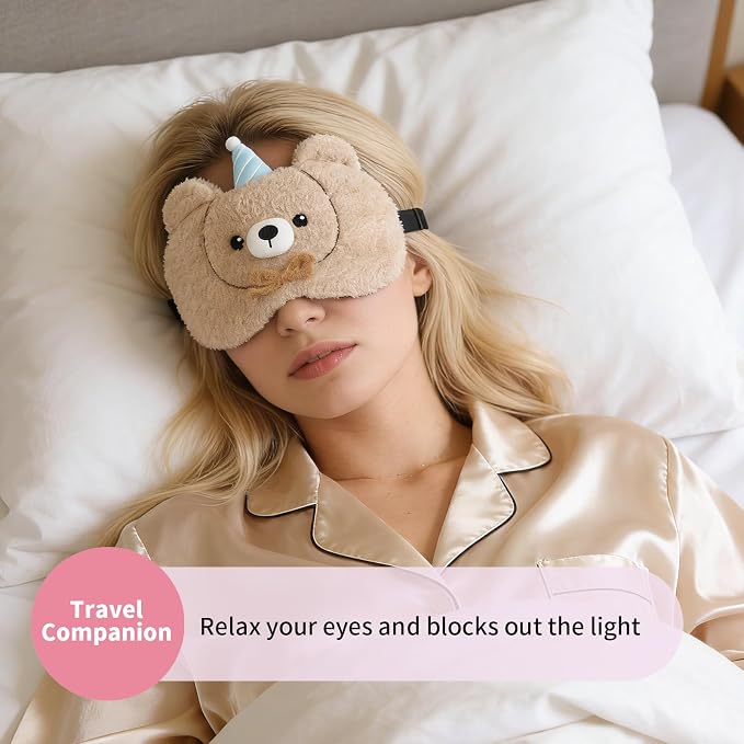 PERFECTSIGHT Sleep Eye Masks, Cute Sleep Eye Cover Lightweight Adjustable - Image 3