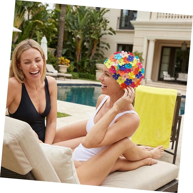 Toyvian Ladies Flower Swimming Cap, Simulation Floral Petal Swim Hat - Image 5