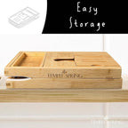 Temple Spring Foldable Bamboo Bathtub Tray Caddy - Image 2