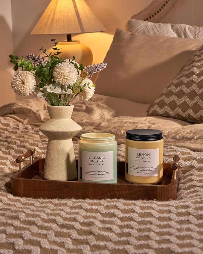 M&SENSE Candle Oceanic Breeze Scented, 19.4oz 110 Hour Long Lasting 2 Wick - Image 7