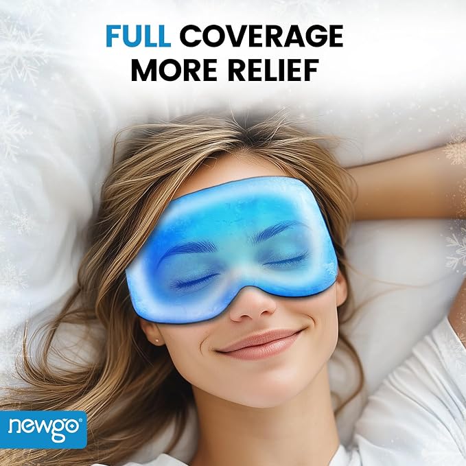 NEWGO 3D Cooling Sleep Mask, Weighted Cooling Gel Eye Mask - Image 2