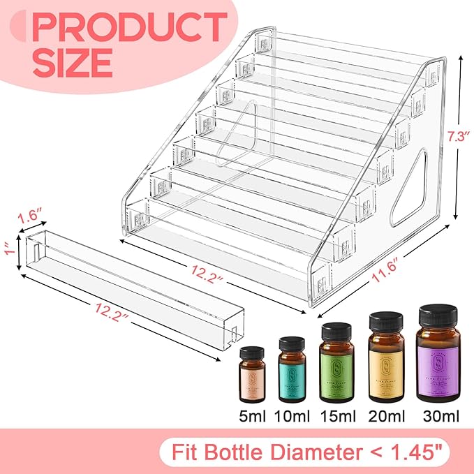 Vowcarol Essential Oil Organizer 7 Tier, Essential Oil Storage Shelf, Essential - Image 3