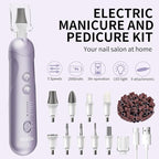 Professional Manicure Pedicure Kit, Cordless Electric Nail File Set, - Image 2