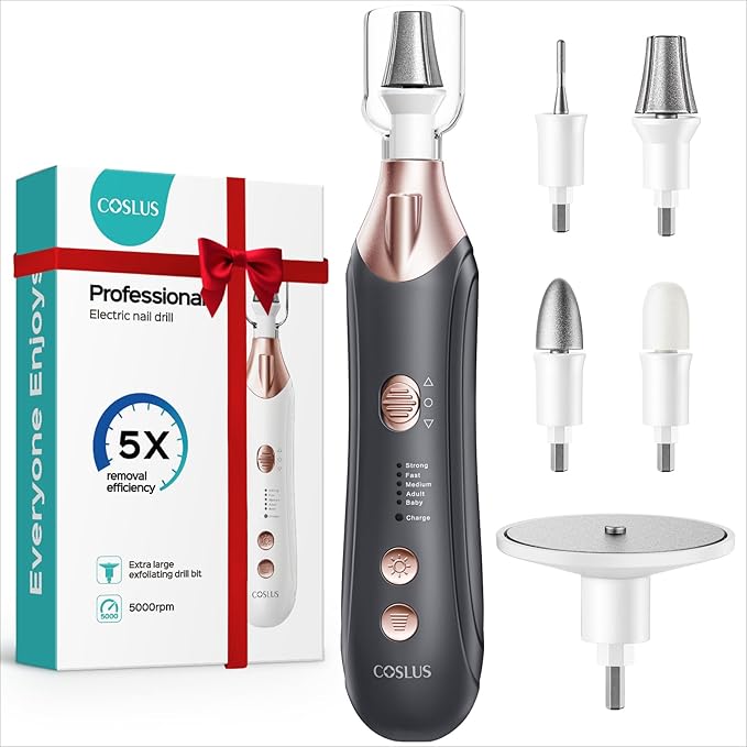 COSLUS C43 Professional Manicure Pedicure Kit, 5-in-1 Electric Nail File by COSLUS