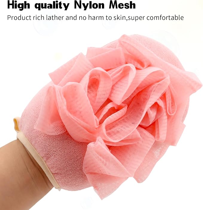 3 Pack Bath Loofah Body Sponge Brushes Loofah Exfoliating Glove Bath Shower - Image 3