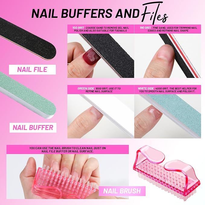 FANDAMEI Nail Buffers and Files, Nail Care Kit, Nail Cuticle Tools Set - Image 5