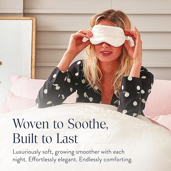 Brooklinen Silk Eye Mask for Sleeping – Ivory, 100% Mulberry Silk Sleep Mask - Image 6