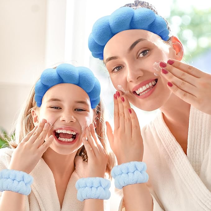 Zkptops Spa Headband for Washing Face Wristband Set Sponge Makeup Skincare - Image 7