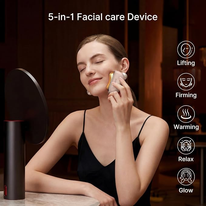 ZDEER LED Red Light Therapy Face & Neck Massager, Electric Heated Gua Sha - Image 3