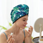 Tropical Palm Leaves Hair Towel Wrap Microfiber Fast Drying Hair Turban - Image 7