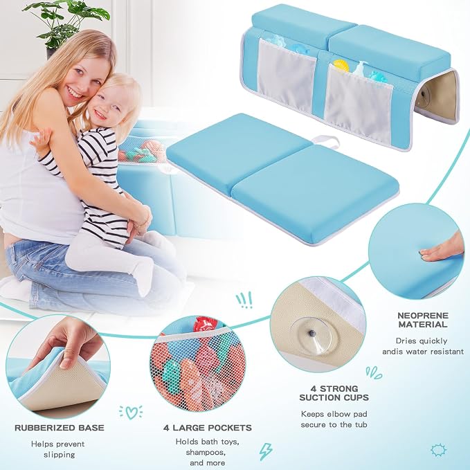 Baby Bath Kneeler and Elbow Rest Pad Set, Thick Soft Quick Dry Bathtub Mat - Image 3