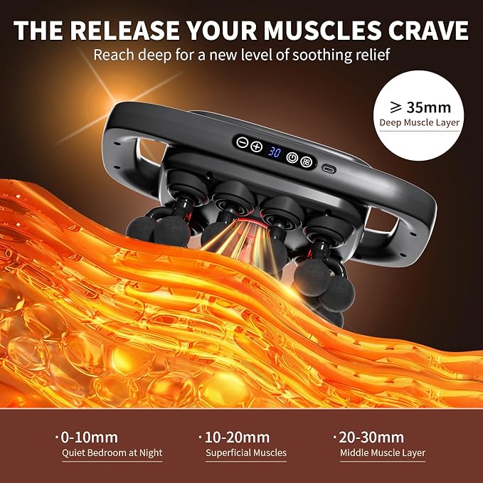 20-Head Massage Gun, 30 Intensity Levels 3 Modes, Deep Tissue Massager - Image 8