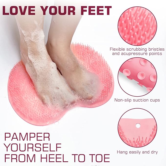 Shower Foot Scrubber Mat Back Washer Back Exfoliating Bath Wash Pad Wall - Image 2
