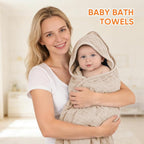 MIGIOL Muslin Hooded Baby Towels 100% Cotton ，Super Soft Muslin Baby Bath Towel - Image 9