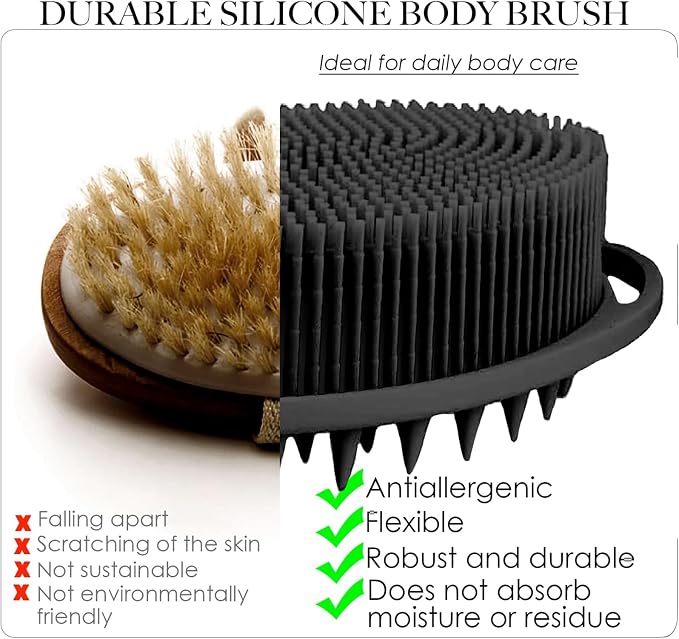RamPula Silicone Body Scrubber, Silicone Loofah, Quick-Dry Exfoliating Body - Image 2