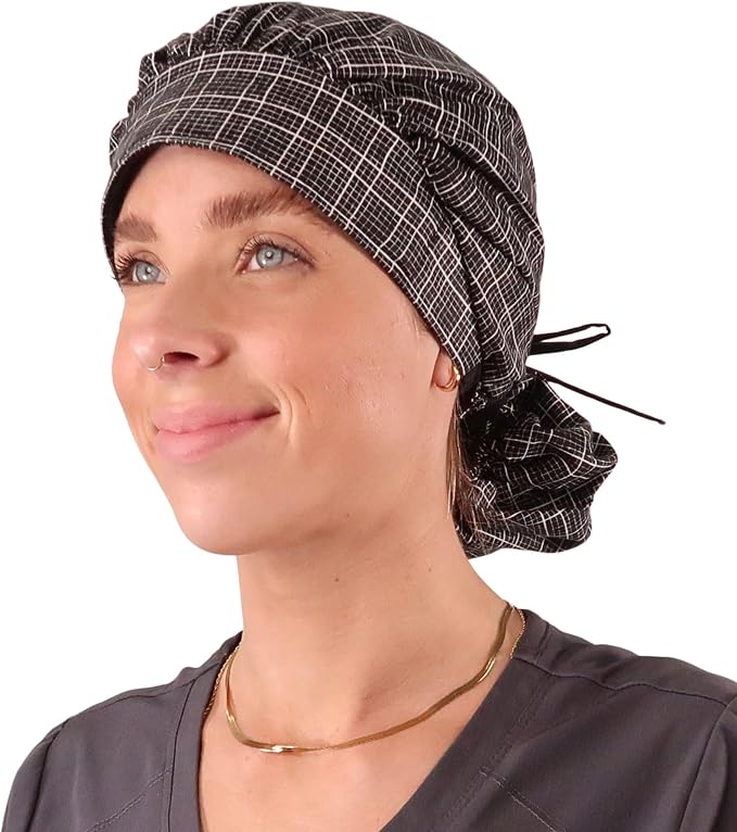 Sparkling EARTH Banded Bouffant Surgical Scrub Ponytail Working Caps and by SparklingEARTH