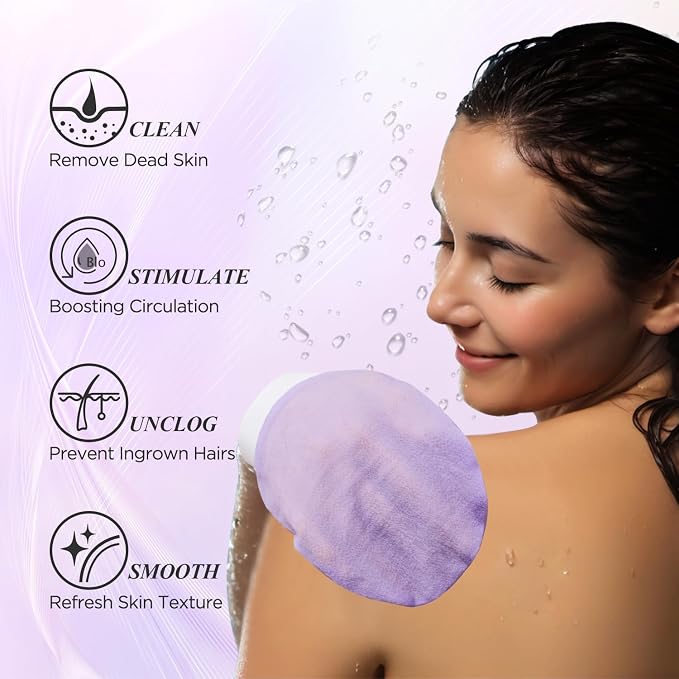 LOTTA Exfoliating Gloves 2Pcs Deep Exfoliation Mitt of 150D Shower Body Scrub - Image 2