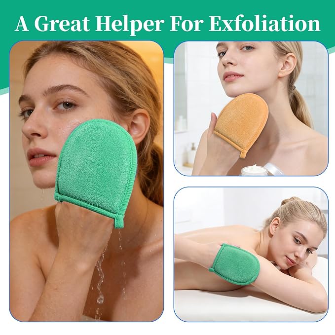 2 Pcs Exfoliating Facial Scrubber Mitt, Face Deep Exfoliating Cleaning - Image 6