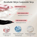Silk Sleep Mask for Women: 100% Mulberry Silk Eye Mask, Soft Wavy Edge Eye - Image 2