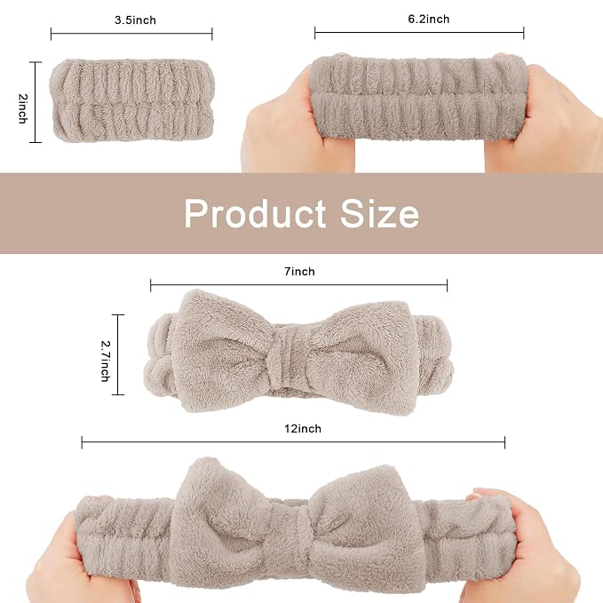 CIEHER 12 PCS Makeup Headband for Women Wrist Washband Scrunchies Cuffs for - Image 3