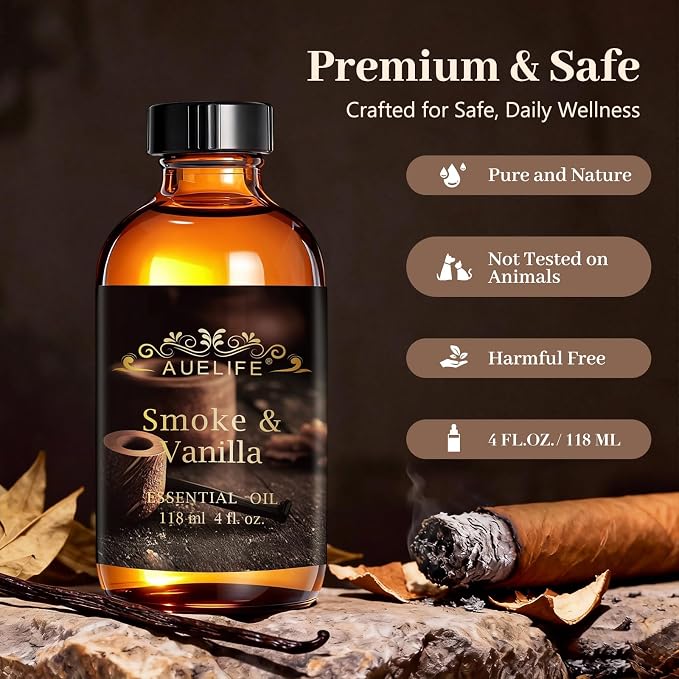 Auelife 4oz Smoke & Vanilla Men Essential Oils - Image 2
