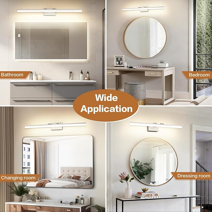 SOLFART 39.4 Inch 5 Color Temperature Dimmable Brushed Nickel Bathroom Light - Image 9