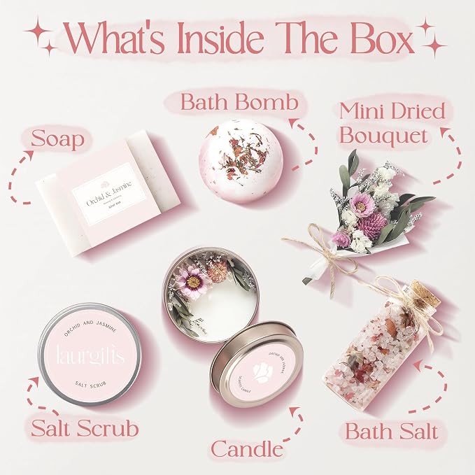 Birthday Gifts for Women – Mothers Day Spa Gift Basket, Luxury Candle Set & - Image 2