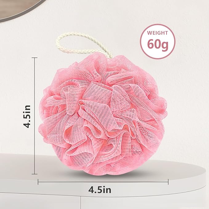 Rnoafmu Shower Loofah Bath Sponge, 60G Loofah Exfoliating Body Scrubber - Image 2