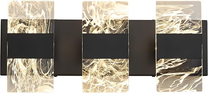 Modern LED Bathroom Light Fixtures Dimmable 3-Light Black Vanity Light - Image 9