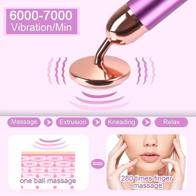 Upgrade 2 in 1 Vibrating Face Roller, Electric Jade Roller Facial Massager - Image 6