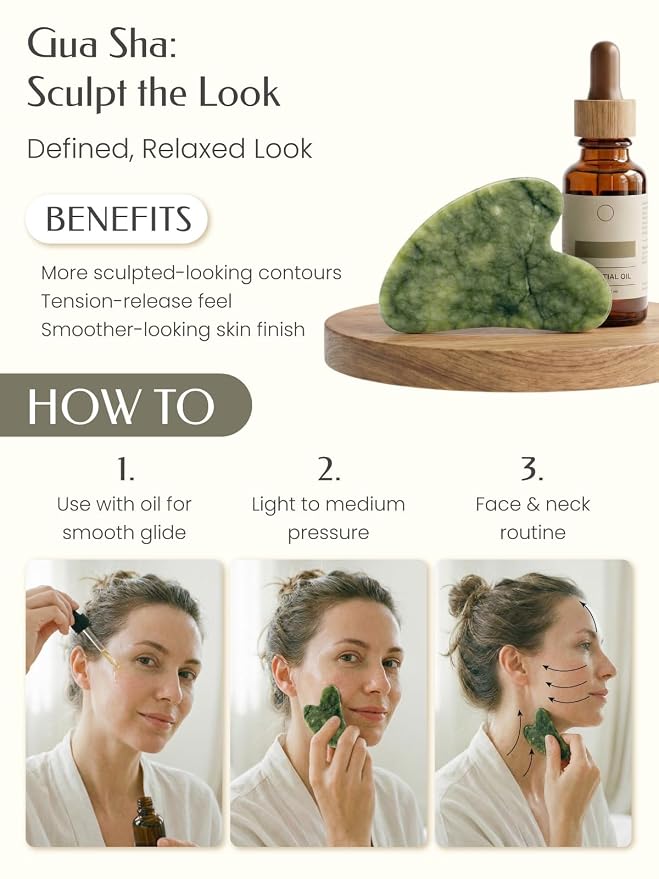 5PCS Face Roller & Gua Sha Facial Tools, Face Massage - Image 4