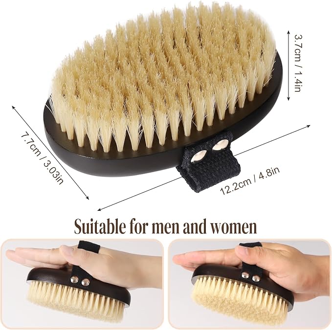 Dry Brushing Body Brush for Lymphatic Drainage, Azymi Shower Bath Brush 100% - Image 3