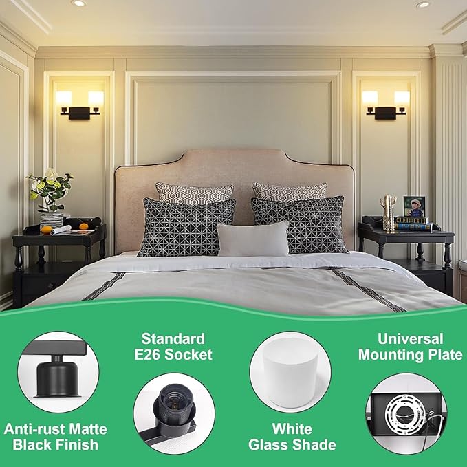 Bathroom Light Fixtures Over Mirror, Anti-Rust Matte Black Vanity Lights 15 Mid - Image 4