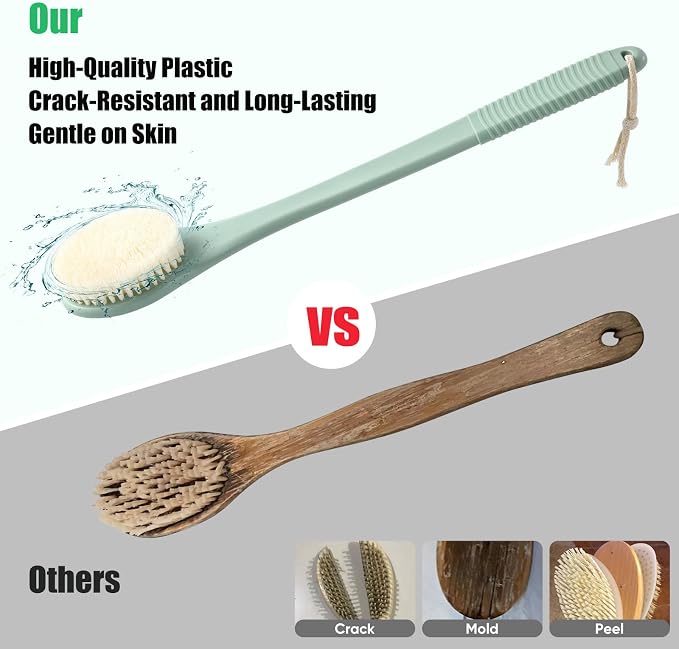 17-Inch Back Scrubber for Shower, Anti-Slip Exfoliating Body Brush for Bath - Image 3