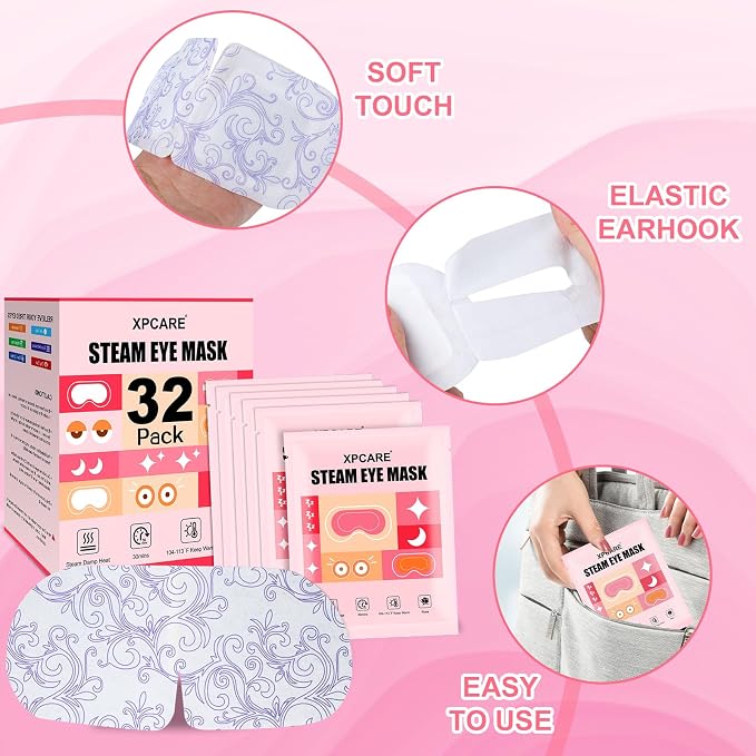 XPCARE 32 Pack Steam Eye Masks for Dry Eyes, SPA Warm Sleep Eye Mask, - Image 5