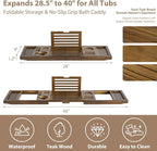 Teak Bathtub Tray | Adjustable Width Tray - Image 6
