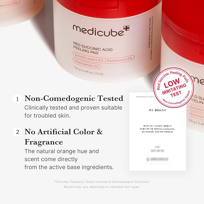 medicube Toner Pads Red Succinic Acid Panthenol Facial Peeling Pad | - Image 6