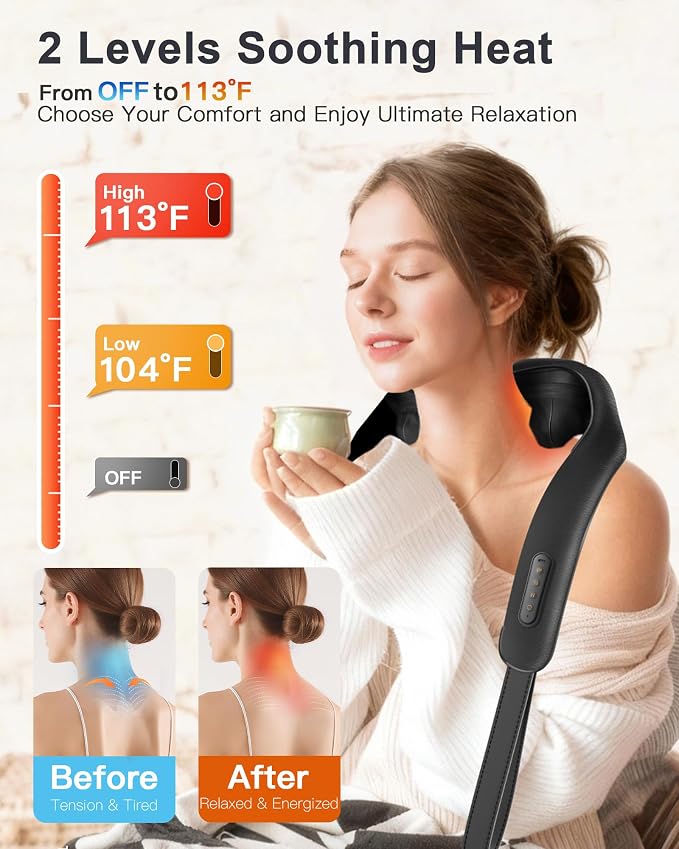 Neck Massager with Heat : Cordless Shoulder and Neck Massager - Image 3