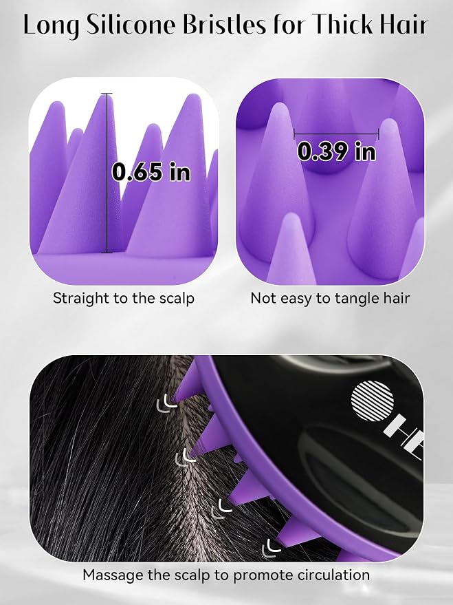 HEETA Scalp Massager with Soft Silicone Bristles - Image 4