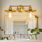 ZGLAOJT 2 Light Vintage Vanity Light Gold Bathroom Light Fixtures Over Mirror. - Image 8